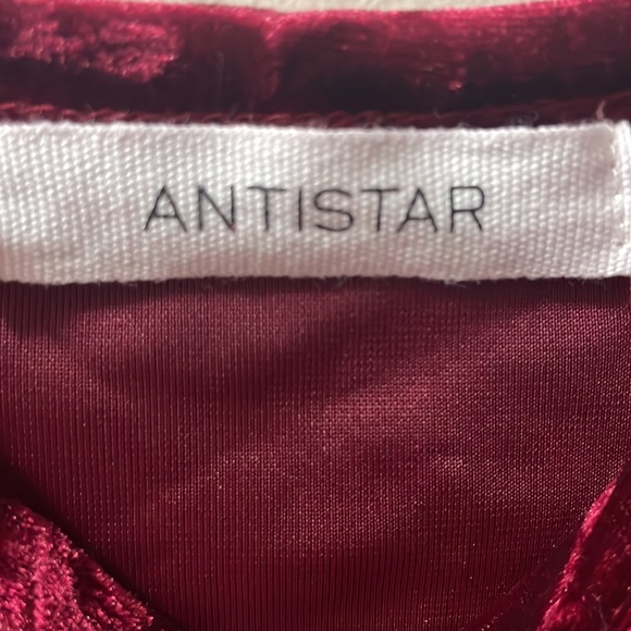 Womens Maroon velvet mini dress - Picture 3 of 3